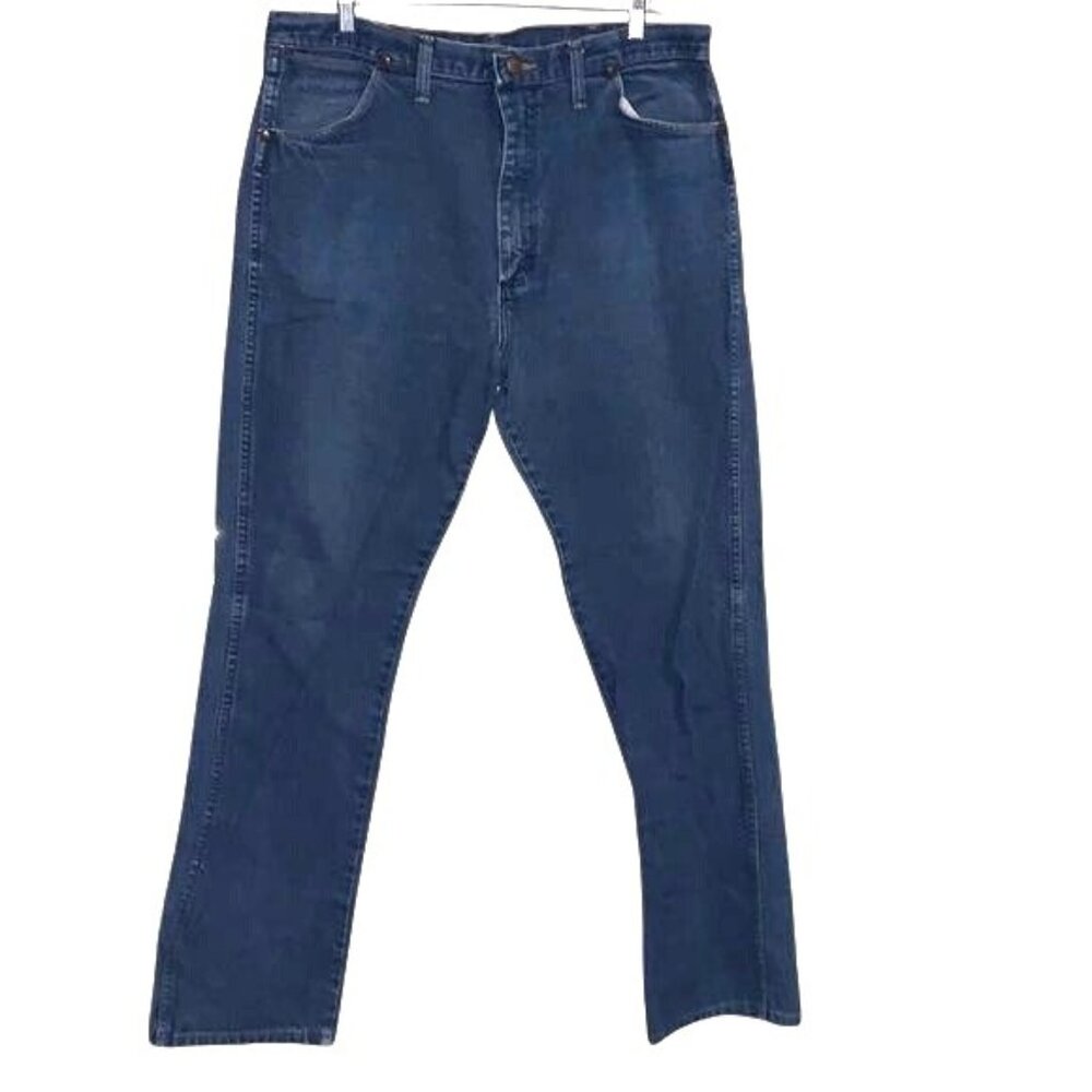 Wrangler Mens Classic Fit Blue Denim Jeans 100% Cotton Size 36 X 33